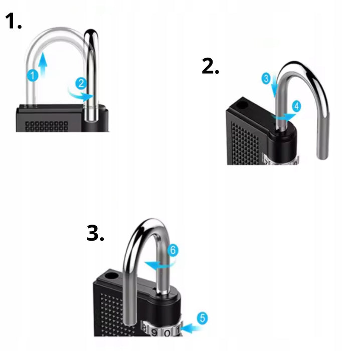 Kłódka szyfrowa jarzmowa srebrna 4-cyfrowa odporna na warunki atmosferyczne