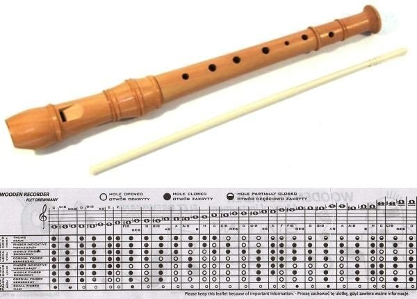 FLET prosty DREWNIANY szkolny NAJLEPSZY DO NAUKI prezent święta dla dziecka