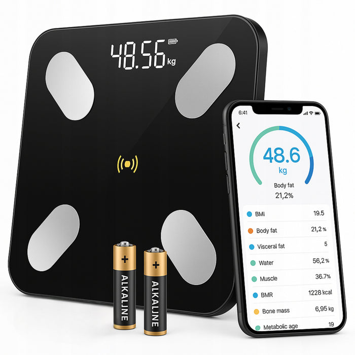 WAGA ŁAZIENKOWA BLUETOOTH SMART 25w1 180Kg ANALITYCZNA INTELIGENTNA LWEIGHT