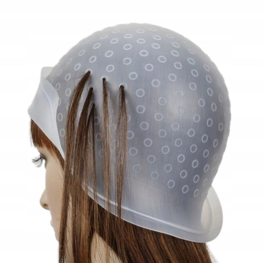 CZEPEK DO FARBOWANIA PASEMEK Z SZYDEŁKIEM BALEJAŻU FRYZJERSKI SILIKONOWY