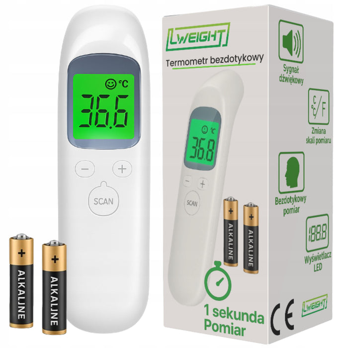 TERMOMETR BEZDOTYKOWY NA PODCZERWIEŃ ELEKTRONICZNY DOKŁADNY 1s LWEIGHT