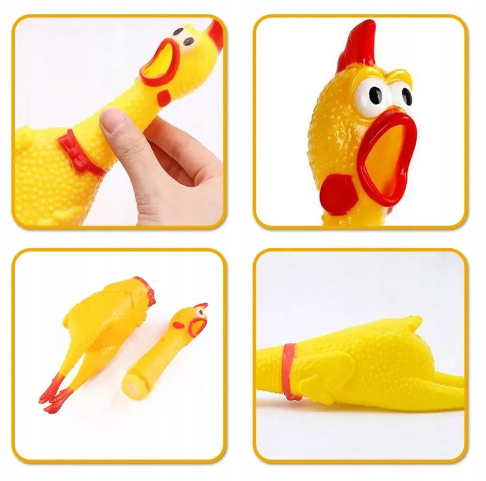 GRYZAK DLA PSA GUMOWY KURCZAK PISZCZĄCA ZABAWKA 29 CM