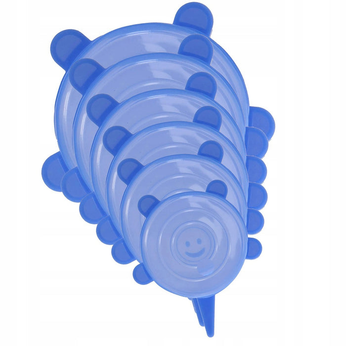 POKRYWKI SILIKONOWE SZCZELNE UNIWERSALNE DO ŻYWNOŚCI ZESTAW 6szt POKRYWEK