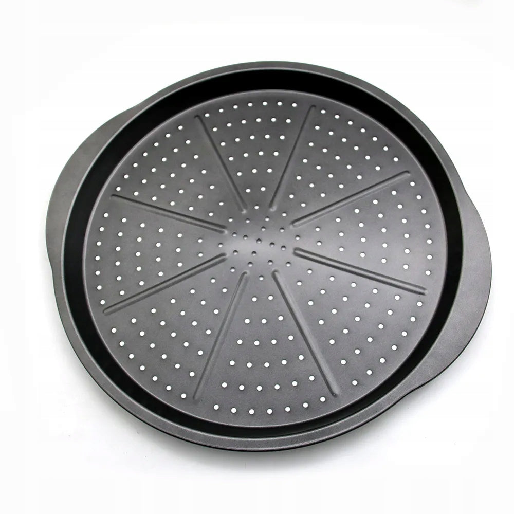 BLACHA DO PIZZY TARTY FORMA DO PIECZENIA NIEPRZYWIERAJĄCA DUŻA 38CM UCHWYTY