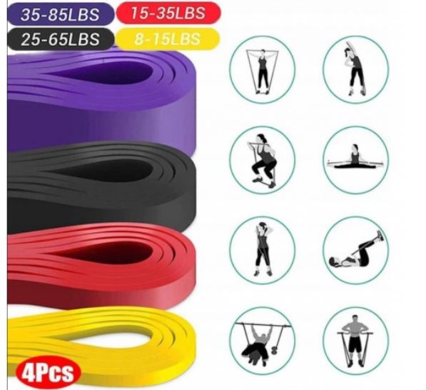 ZESTAW TAŚM OPOROWYCH TAŚMY DO ĆWICZEŃ 4 RÓŻNE POZIOMY TAŚM FITNESS DO JOGI