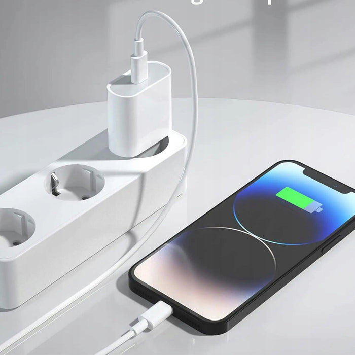 ŁADOWARKA SIECIOWA 20W USB-C DO IPHONE 11 12 13 14 PRO MAX +KABEL LIGHTNING