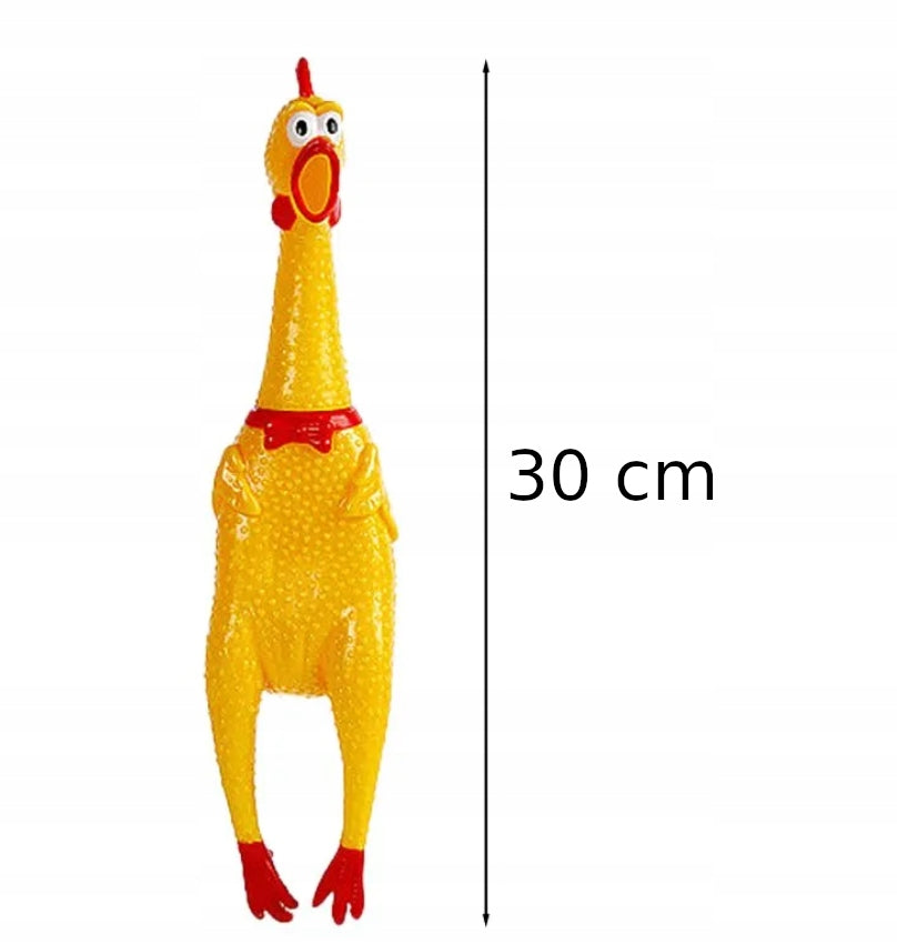 GRYZAK DLA PSA GUMOWY KURCZAK PISZCZĄCA ZABAWKA 29 CM