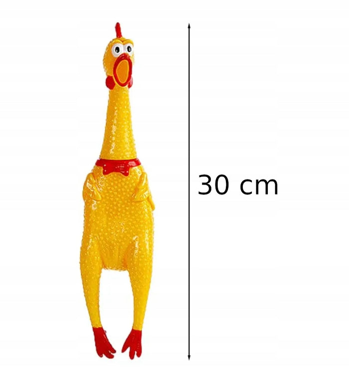 GRYZAK DLA PSA GUMOWY KURCZAK PISZCZĄCA ZABAWKA 29 CM