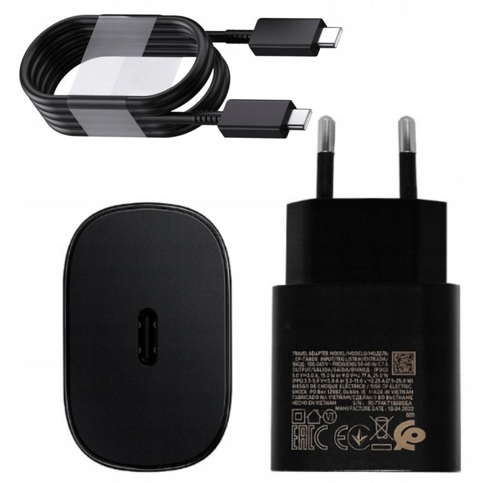 SZYBKA ŁADOWARKA DO TELEFONU SAMSUNG KOSTKA 25W MOCNA + KABEL USB TYP C 1M