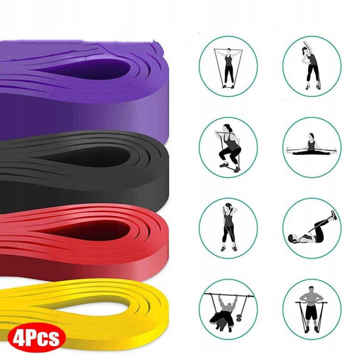 ZESTAW TAŚM OPOROWYCH TAŚMY DO ĆWICZEŃ 4 RÓŻNE POZIOMY TAŚM FITNESS DO JOGI