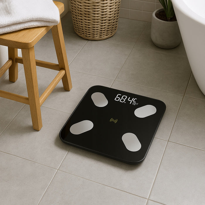 WAGA ŁAZIENKOWA BLUETOOTH SMART 25w1 180Kg ANALITYCZNA INTELIGENTNA LWEIGHT