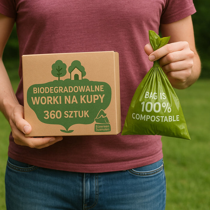 WORECZKI Na Psie Odchody BIODEGRADOWALNE Worki na Kupy BIO + ETUI 360 sztuk